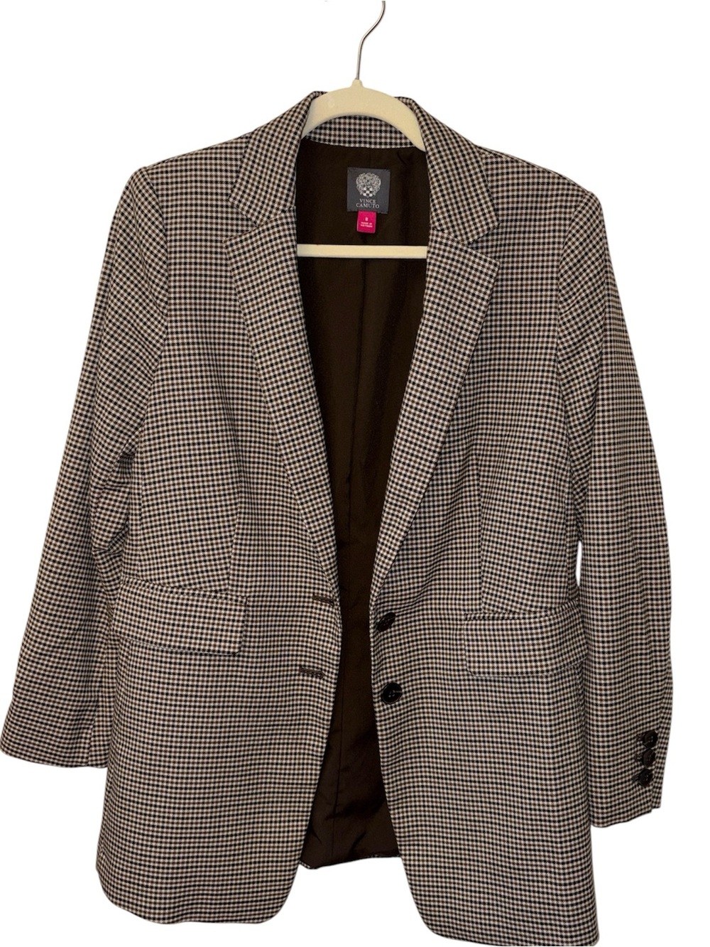 Vince Camuto Black and Brown Women’s Oversized Houndstooth Blazer